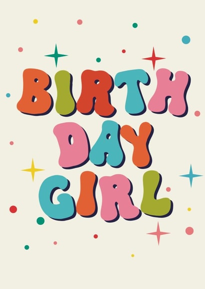 Cute Birthday Card - Birthday Girl created by Happy Sunshine Studio