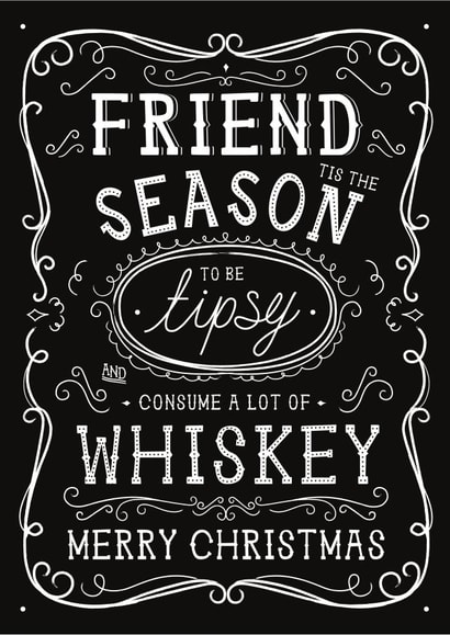 Fun Christmas Card - Friend - Jack Daniels Whiskey created by la la la Designs