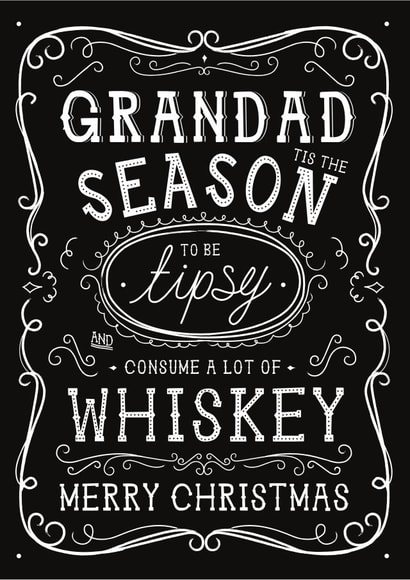 Fun Christmas Card - Grandad - Jack Daniels Whiskey created by  la la la     Designs