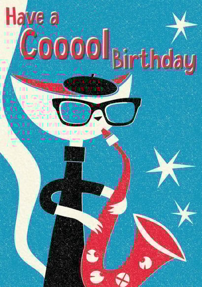 Jazz Cat Cool - Birthday Card created by Pennychoo