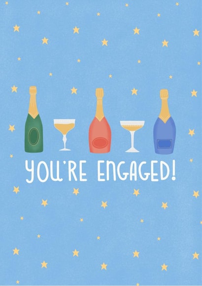 Pretty Engagement Card - Champagne created by Emma Tobey Illustration