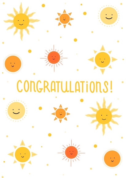 Cute congratulations card, send a sunny smile! created by Emma Tobey Illustration