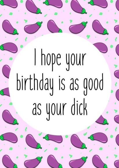 Funny Boyfriend Husband Dick Aubergine Emoji Birthday Card created by @lbandlissy
