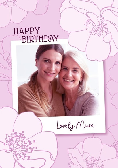 Mum pretty Birthday Personalised Photo Card 11877 created by Evie Garnett Designs