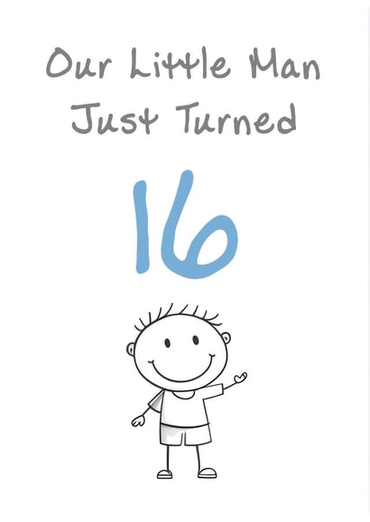 Cute Birthday Card - Little Man - 16th created by @MisterDave
