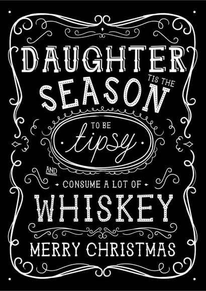 Funny Christmas Card - Daughter - Jack Daniels Whiskey created by la la la Designs