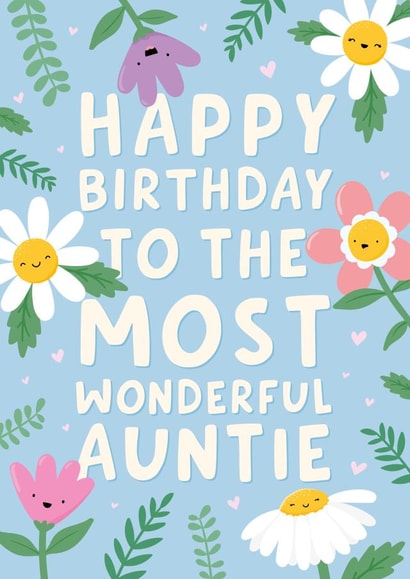 Heartfelt Birthday Card - Most Wonderful Auntie created by Macie Dot Doodles