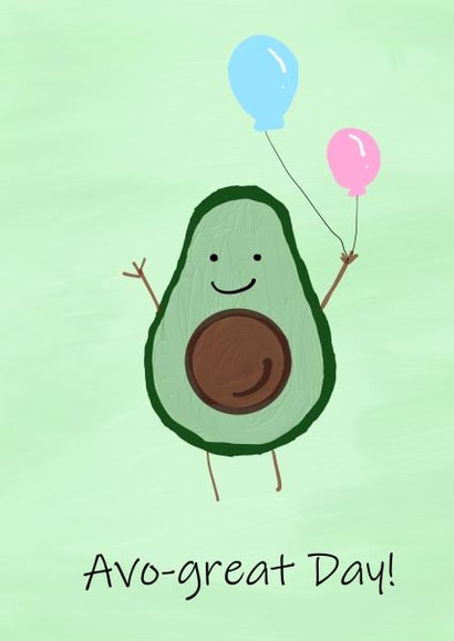 Cute Birthday Card - Avocado - Avo-great Day | thortful