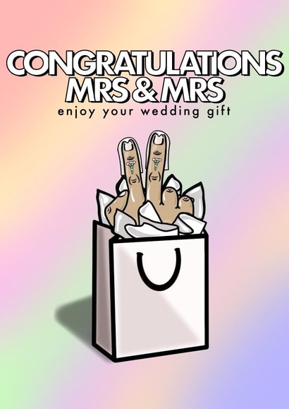 Rude Gift Bag - Wedding - Mrs & Mrs created by fyou cards