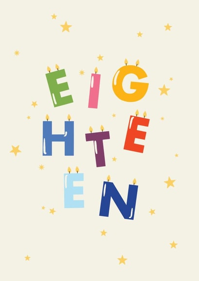 Pretty Birthday Card - Eighteen - 18th created by Jamie Lindsay