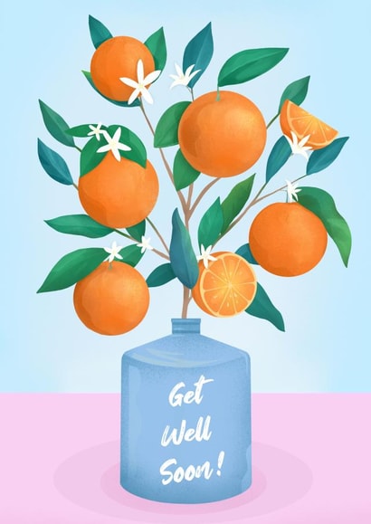Pretty Get Well Card - Orange Plant created by Petra Lizde