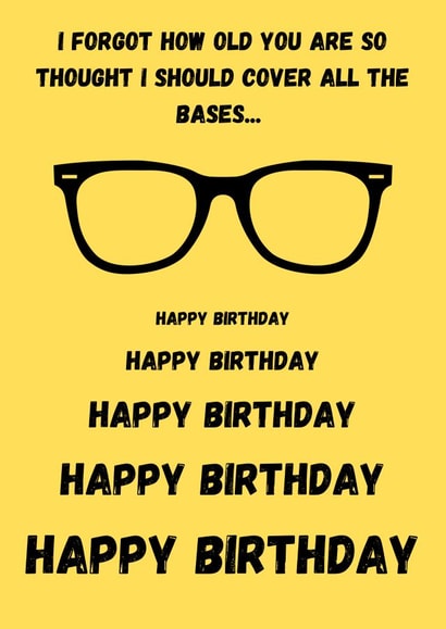 Funny joke card for birthday - loosing their eyesight created by RileyMax Creations