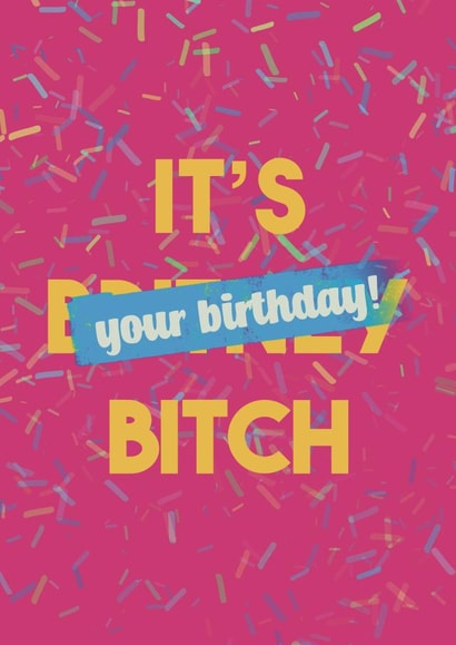 Cute birthday card for Britney fans, cake themed with sprinkles created by Up Norff Studios