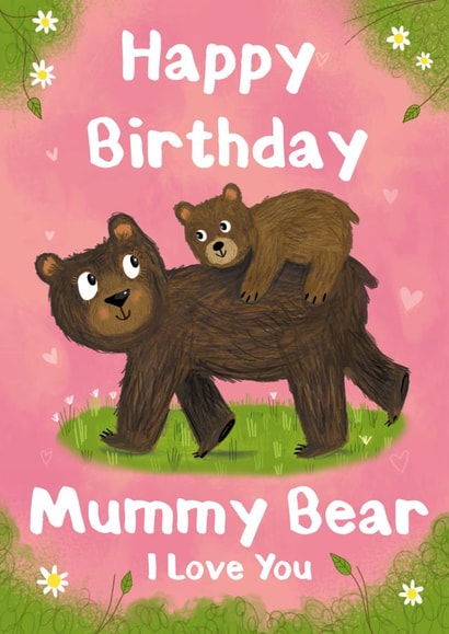 Heartfelt Birthday Card - Mummy Bear created by Holly Bushnell Illustration