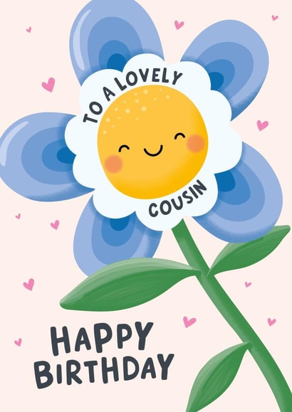 Cute Birthday Card - Lovely Cousin Flower created by Macie Dot Doodles
