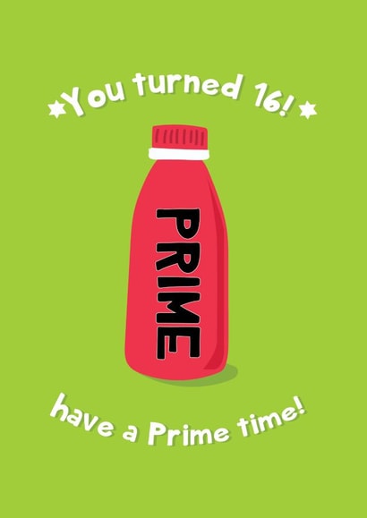 Funny Birthday Card - 16th - Prime Energy created by @Laura Lonsdale Designs