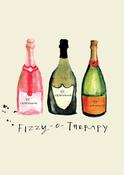 Fizzy-O-Therapy Greetings Card created by Poet and Painter