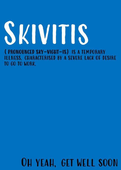 Funny and rude card for people to sick to come to work. Get well soon. created by Sarcardstic