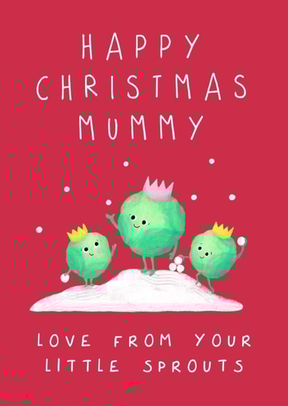 Cute Christmas Card - Mummy - Little Sprouts created by Painted Parasol Studio