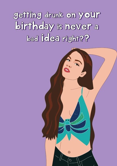 Funny Birthday Card - Olivia Rodrigo - Bad Idea created by @Laura Lonsdale Designs