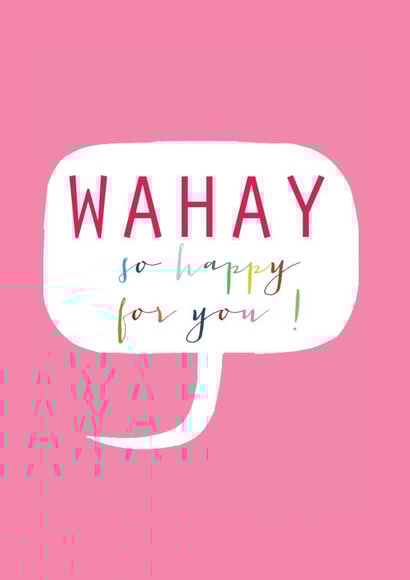 Cute Engagement Card - Speech Bubble - Wahay! created by Kali Stileman