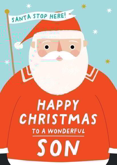 Cute Christmas Card - Santa - Wonderful Son created by Pixie Studio