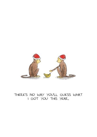 Funny Christmas Card - Monkey - Bananas created by RossJDesigns