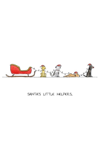 Cute and Funny Christmas Card - Dog Sleigh created by RossJDesigns
