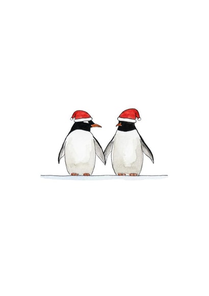 Cute Christmas Card - Penguin Couple created by RossJDesigns