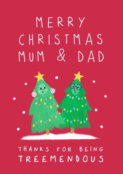 Cute Christmas Card - Parents - Treemendous | thortful