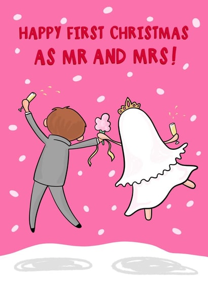 Fun Christmas Card - Newlyweds - First created by Running with Scissors