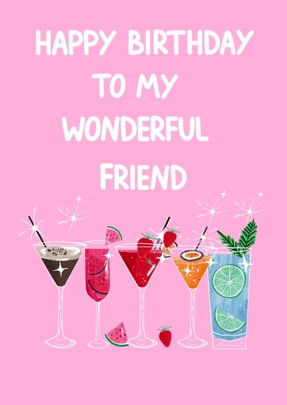 Heartfelt Birthday Card - Wonderful Friend created by Naughty Nice