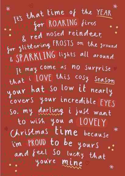 Cute Christmas card - one I love - significant other created by Pickled Prints