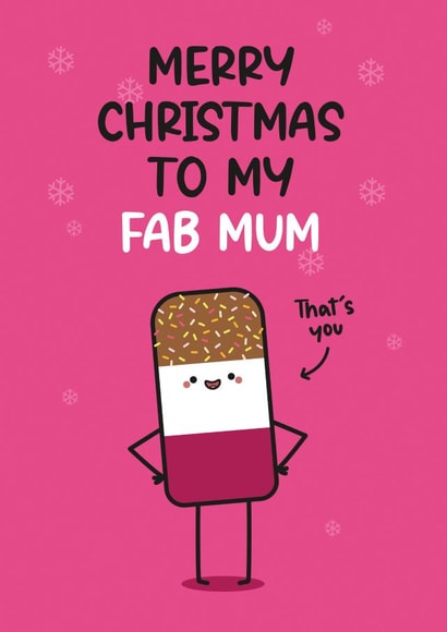 Christmas Card For Mum - Ice Lolly Pun - Fab Mum created by Twisted Haggis