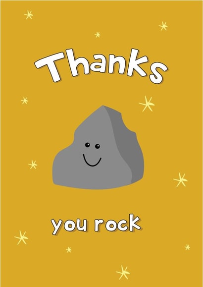 Cute Thank You Card - You Rock created by @Laura Lonsdale Designs