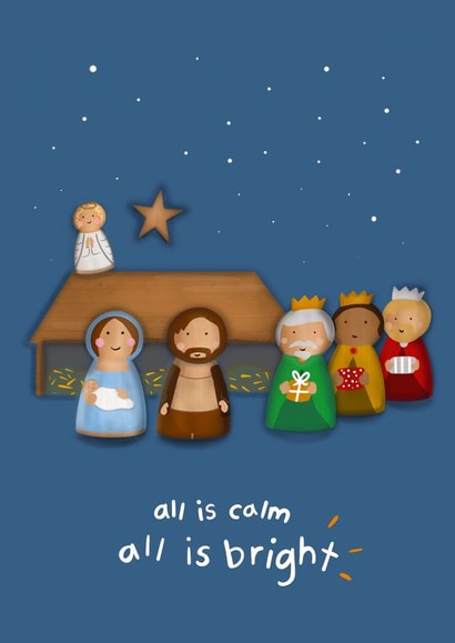 Cute Christmas Card - All is calm created by Palette&Petal