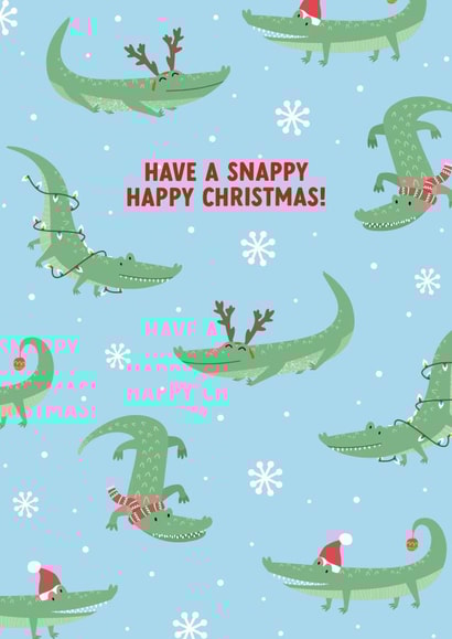 Funny Christmas Card - Quirky Crocodile created by Evie Garnett Designs