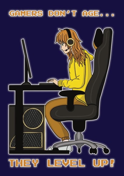 Video Game Birthday Card For Her - Gamers Level Up created by @Cupsie's Creations