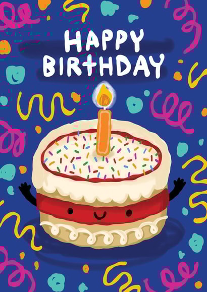 Cute Birthday Card - For Kids - Cake created by The Playful Indian