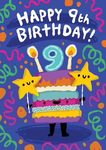 Cute Birthday Card - 9th - Cake created by The Playful Indian