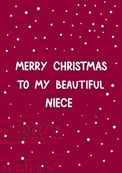 Christmas Card For Niece - Heartfelt - Cute - Classic created by HCD Illustration