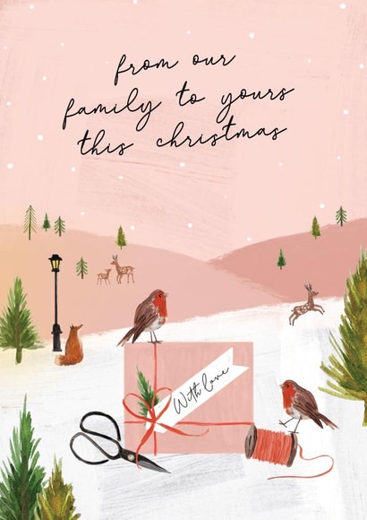 Pretty Christmas Card - Our Family to Yours created by Making Meadows Ltd