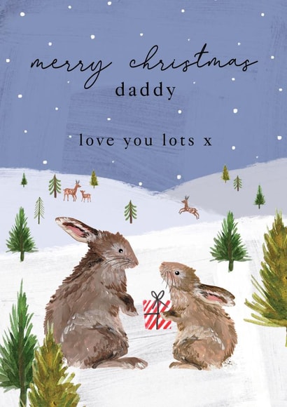 Cute and Pretty Christmas Card - Love You Lots Daddy created by Making Meadows Ltd