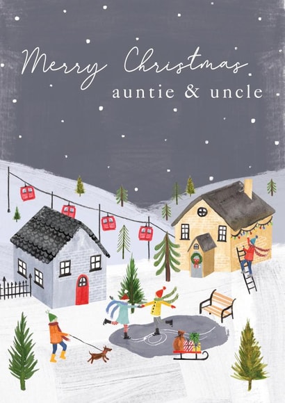 Pretty Christmas Card - Auntie & Uncle created by Making Meadows Ltd