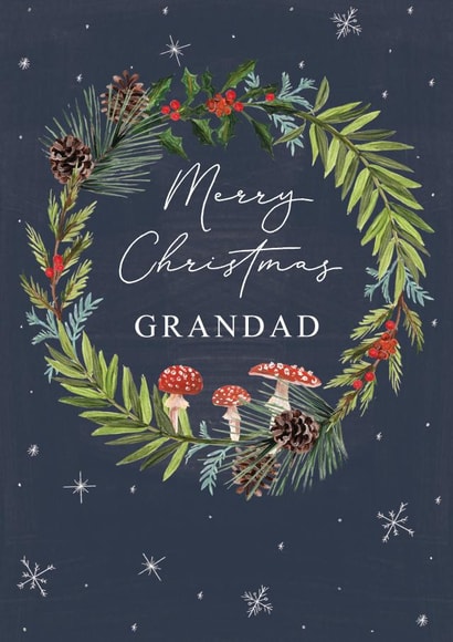 Traditional Christmas Card - Grandad - Wreath created by Making Meadows Ltd