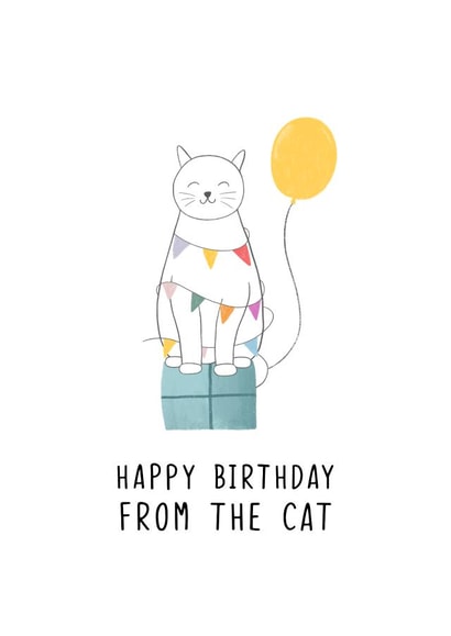 Happy Birthday From The Cat Card | thortful