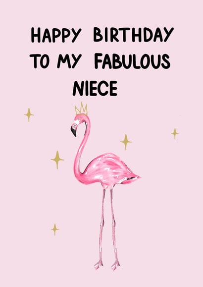 Birthday Card For Niece - Pink - Cute created by Naughty Nice