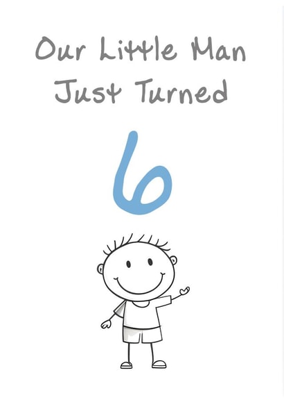 Cute Birthday Card - Son - Little Man - 6th created by @MisterDave