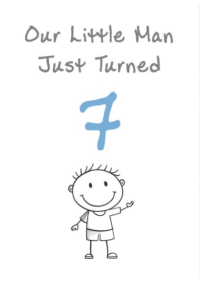 Cute Birthday Card - Son - Little Man - 7th created by @MisterDave