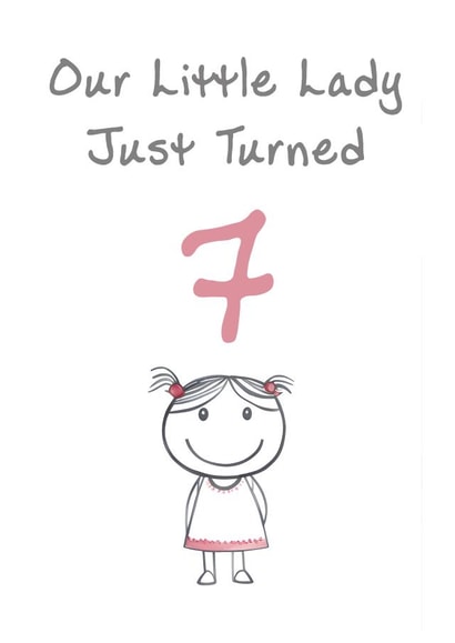 Cute Birthday Card - Little Lady - 7th created by @MisterDave